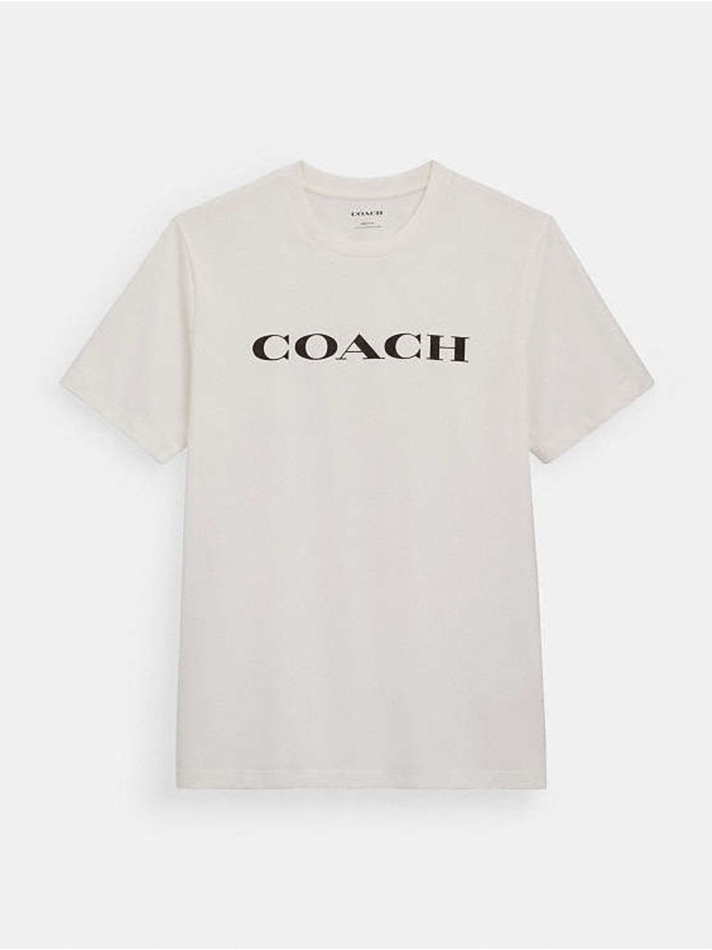 COACH 100% Organic Cotton White Logo Crewneck T-Shirt